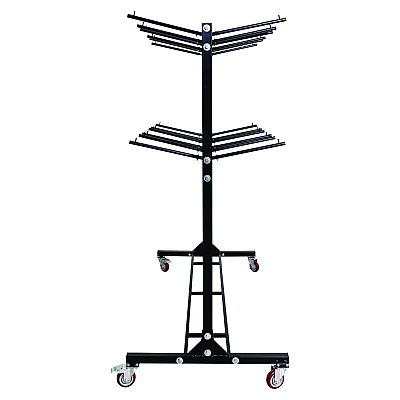 AdirOffice Steel Folding Chair Two-Tier Utility Cart, Metal, 1,000 lb Capacity, 33 x 65 x 68.5, Black (ALHI69003)