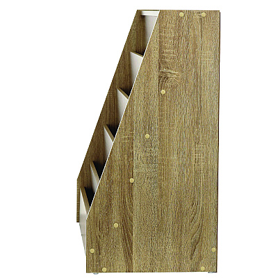 AdirKids Wood 5-Shelf Bookcase Literature Display Rack, 17.2 w x 4.88 d x 38.3 h, Medium Oak (ALHIKI20001MEO)