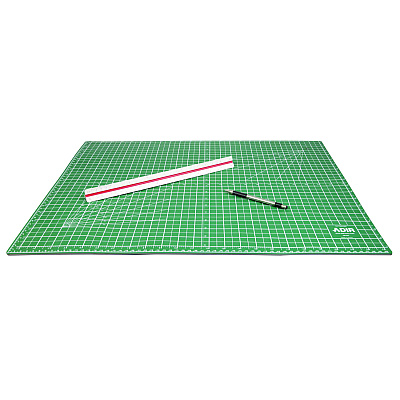 AdirOffice Reversible Self Healing Cutting Mat, 12 x 18, Green/Black (ALHICM1218)