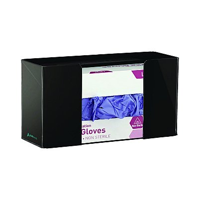 AdirMed Acrylic Glove Dispenser, Single Box Capacity, 10.2 x 3.5 x 5.3, Black (ALHI90201BLK)