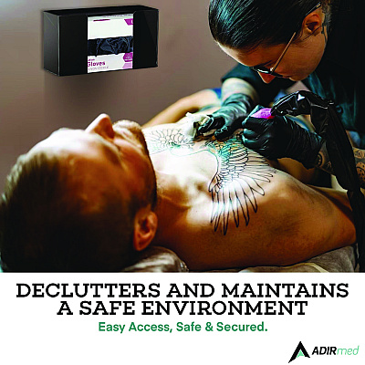 AdirMed Acrylic Glove Dispenser, Single Box Capacity, 10.2 x 3.5 x 5.3, Black (ALHI90201BLK)