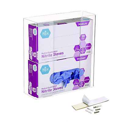 AdirMed Acrylic Glove Dispenser, Double Box Capacity, 10.2 x 3.5 x 10.8, Clear (ALHI90202)