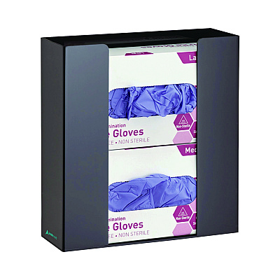 AdirMed Acrylic Glove Dispenser, Double Box Capacity, 10.2 x 3.5 x 10.8, Black (ALHI90202BLK)