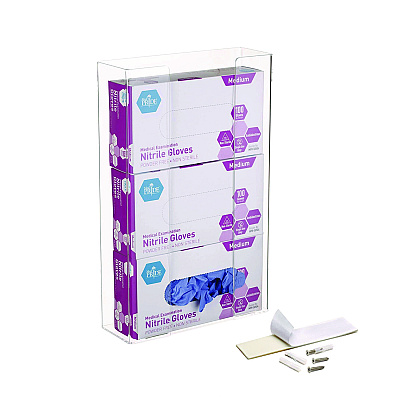 AdirMed Acrylic Glove Dispenser, Triple Box Capacity, 10.2 x 3.5 x 16.1, Clear (ALHI90203)
