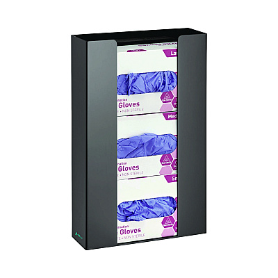 AdirMed Acrylic Glove Dispenser, Triple Box Capacity, 10.2 x 3.5 x 16.1, Black (ALHI90203BLK)