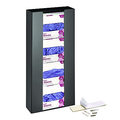 AdirMed Acrylic Glove Dispenser, Quad Box Capacity, 10.2 x 3.5 x 21.1, Black (ALHI90204BLK)