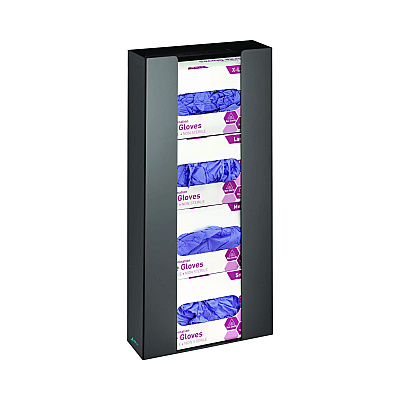 AdirMed Acrylic Glove Dispenser, Quad Box Capacity, 10.2 x 3.5 x 21.1, Black (ALHI90204BLK)