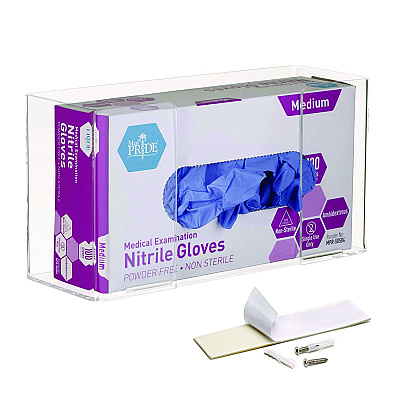 AdirMed Acrylic Glove Dispenser, Single Box Capacity, 10.2 x 3.5 x 5.3, Clear (ALHI90201)