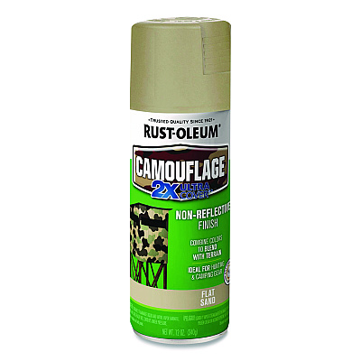 Rust-Oleum Camouflage Spray Paint, Flat Sand, 12 oz Aerosol Can, 6/Carton (RST339004CT)