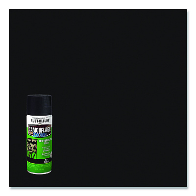 Rust-Oleum Camouflage Spray Paint, Flat Black, 12 oz Aerosol Can, 6/Carton (RST279179CT)