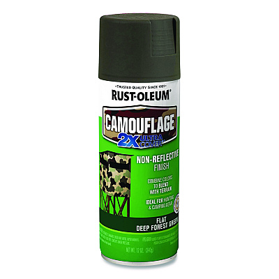 Rust-Oleum Camouflage Spray Paint, Flat Deep Forest Green, 12 oz Aerosol Can, 6/Carton (RST279175CT)