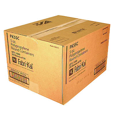 Fabri-Kal Microwavable Deli Containers, 5 oz, 3.6 Diameter x 1.8 h, Clear, Plastic, 1,000/Carton (FABPK5SC)