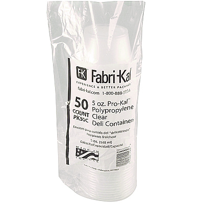 Fabri-Kal Microwavable Deli Containers, 5 oz, 3.6 Diameter x 1.8 h, Clear, Plastic, 1,000/Carton (FABPK5SC)