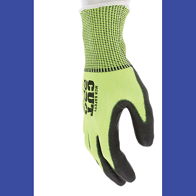 MCR Safety Cut Pro 9277PU Gloves, 10" Long, Medium, Black/Lime, 12 Pairs (9277PUM)