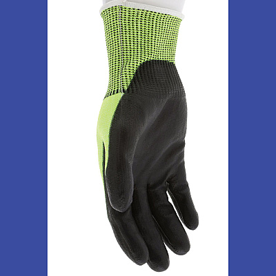 MCR Safety Cut Pro 9277PU Gloves, 10" Long, Medium, Black/Lime, 12 Pairs (9277PUM)