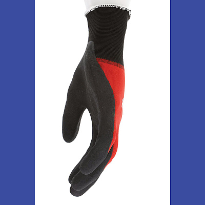 MCR Safety Ninja BNF N96970 Gloves, 10" Long, Small, Black/Red, 12 Pairs (N96970S)