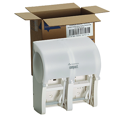 Georgia Pacific Professional Compact Quad Vertical 4-Roll Coreless Tissue Dispenser, 12.06 x 8 x 14.44, White (GPC56747A)