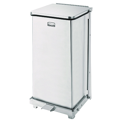 Rubbermaid Commercial Defenders Heavy-Duty Steel Step Can, 6.5 gal, Stainless Steel (RCPST12SSPL)