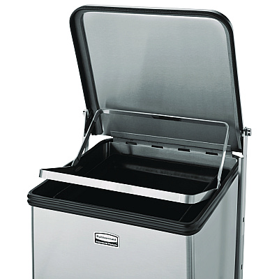 Rubbermaid Commercial Defenders Heavy-Duty Steel Step Can, 6.5 gal, Stainless Steel (RCPST12SSPL)