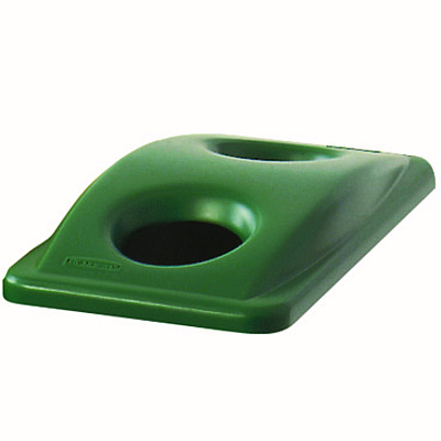 Rubbermaid Commercial Slim Jim Bottle and Can Recycling Top, 20.38w x 11.38d x 2.75h, Green (RCP269288GN)