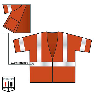 ergodyne GloWear 8310HL Type R Class 3 Economy Mesh Vest, 4X-Large to 5X-Large, Orange (EGO22019)