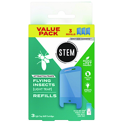 SC Johnson STEM Light Trap Refills, 3 Refills/Pack, 8 Packs/Carton (372883)