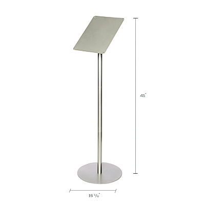 deflecto Floor Sign Display with Rear Literature Pocket, 8.5 x 11 Insert, 45" Tall, Silver (DEF692045)