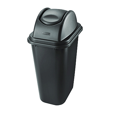 Rubbermaid Commercial Rectangular Free-Swinging Plastic Lids, Black (RCP306600BK)