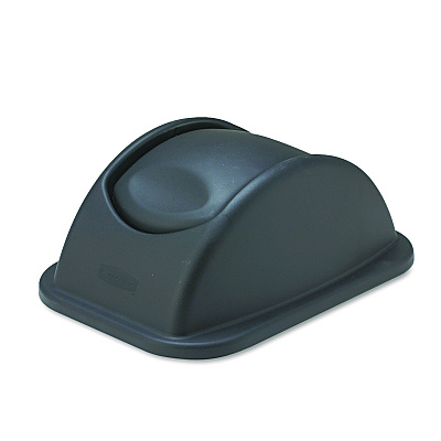Rubbermaid Commercial Rectangular Free-Swinging Plastic Lids, Black (RCP306600BK)