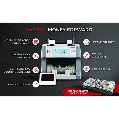 Cassida 8800R Single Pocket Discriminator, 1,200 Bills/min, 9.5 x 11 x 10.4, Gray