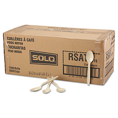 Solo Reliance Mediumweight Cutlery, Teaspoon, Champagne, Bulk, 1,000/Carton (SCCRSAT)