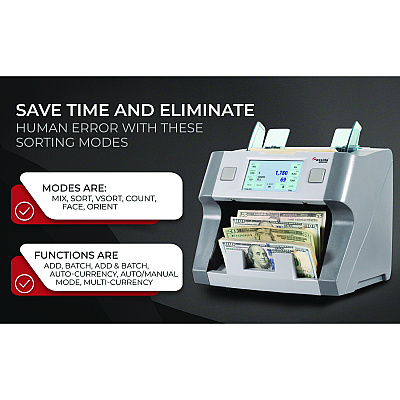 Cassida 8800R Single Pocket Discriminator, 1,200 Bills/min, 9.5 x 11 x 10.4, Gray