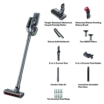 Honeywell Aeromax Pro VC16 Cordless Vacuum, 8.5 Cleaning Path, Dark Silver (HWLHVC16AMPSG01)