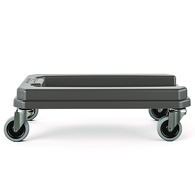 Suncast Commercial 23 Gallon Resin Slim Trash Can Dolly, 11.88" x 20.78" x 6.18", Gray (SUATCNDOLLY)