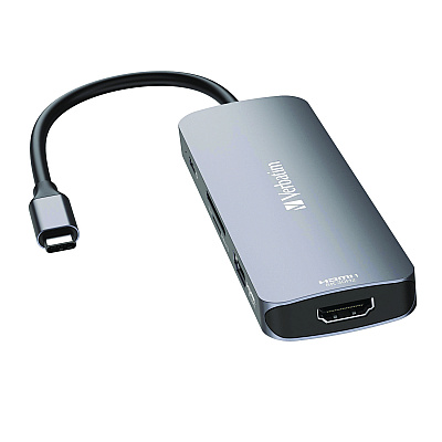 Verbatim USB-C Pro Multiport Hub8 Port, Gray (VER32151)