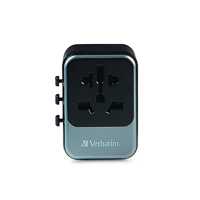 Verbatim UTA-07 Universal Travel Adapter, (3) USB-A, (3) USB-C (VER32122)