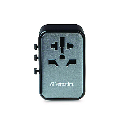 Verbatim UTA-08 Universal Travel Adapter, (3) USB-A/(3) USB-C (VER32123)