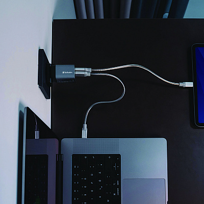 Verbatim 35 W 2-Port GaN Wall Charger, Black/Gray (VER32200)