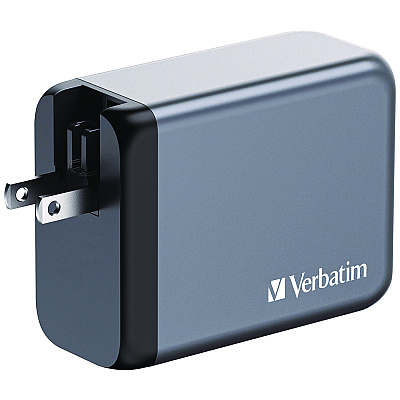 Verbatim 200 W 4-Port GaN Wall Charger, Black/Gray (VER32204)