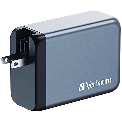 Verbatim 240 W 4-Port GaN Wall Charger, Black/Gray (VER32205)