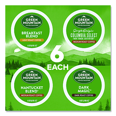 Green Mountain Coffee Roasters Roasters Roasters Regular Variety Pack Coffee K-Cups, Assorted Flavors, 96/Carton (GMT9974CT)