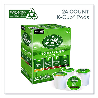 Green Mountain Coffee Roasters Roasters Roasters Regular Variety Pack Coffee K-Cups, Assorted Flavors, 96/Carton (GMT9974CT)
