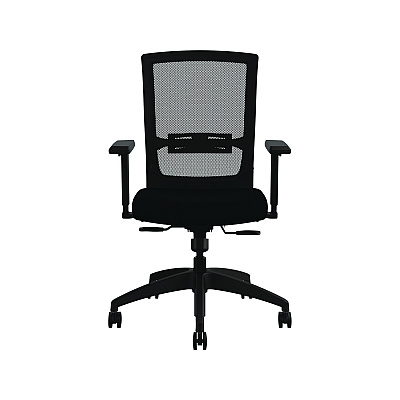 Allsteel Quip Ergonomic Mesh Back Swivel Task Chair, Supports Up to 300 lb, Black Seat, Carbon Back, Black Base (ASZSTNOBLK)