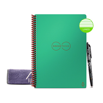 Rocketbook Core Smart Notebook, College Rule, Neptune Teal Cover, (18) 8.8 x 6 Sheets (RKBEVR2ERCCCEFR)