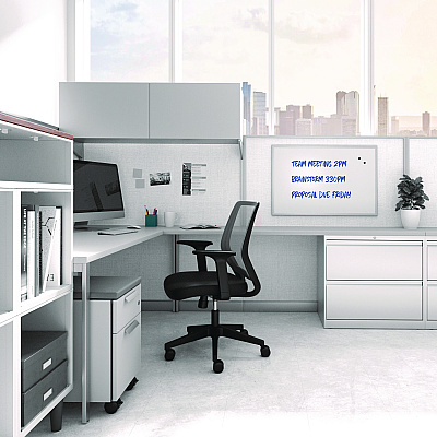 TRU RED Magnetic Steel Dry Erase Board, 24 x 36, White Surface, Gray/Silver Aluminum Frame (TUDTR61169)