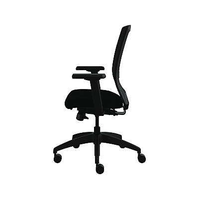Allsteel Quip Ergonomic Mesh Back Swivel Task Chair, Supports Up to 300 lb, Black Seat, Carbon Back, Black Base (ASZSTNOBLK)
