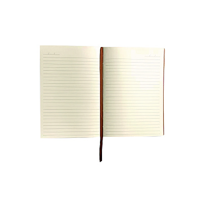 Denik Vegan-Leather Layflat Flexible Cover Journal, Samantha Branches/Leaves, College Rule, Orange/Cream Cover, (72) 8 x 5.5 Sheets (DNKAHBC508L)