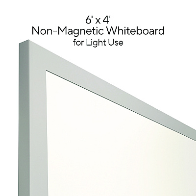 TRU RED Melamine Dry Erase Board, 72" x 48", White Surface, Gray/Natural Aluminum Frame (TR59352)