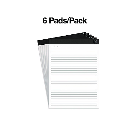 TRU RED Notepads, Narrow Rule, 50 White 8.5 x 11.75 Sheets, 6/Pack (TUDTR59922)
