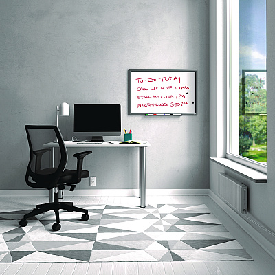 TRU RED Magnetic Porcelain Dry Erase Board, 36 x 24, White Surface, Gray/Silver Aluminum Frame (TUDTR61184)